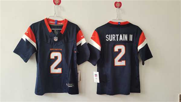 Women's Denver Broncos #2 Pat Surtain II Navy 2024 F.U.S.E. Vapor Stitched Jersey,We sell and wholesale Women's Denver Broncos #2 Pat Surtain II Navy 2024 F.U.S.E. Vapor Stitched Jersey on line form chian!